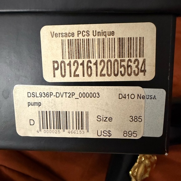 Versace Black Heels with Gold Medusa Detail - Picture 5 of 5